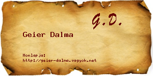 Geier Dalma névjegykártya